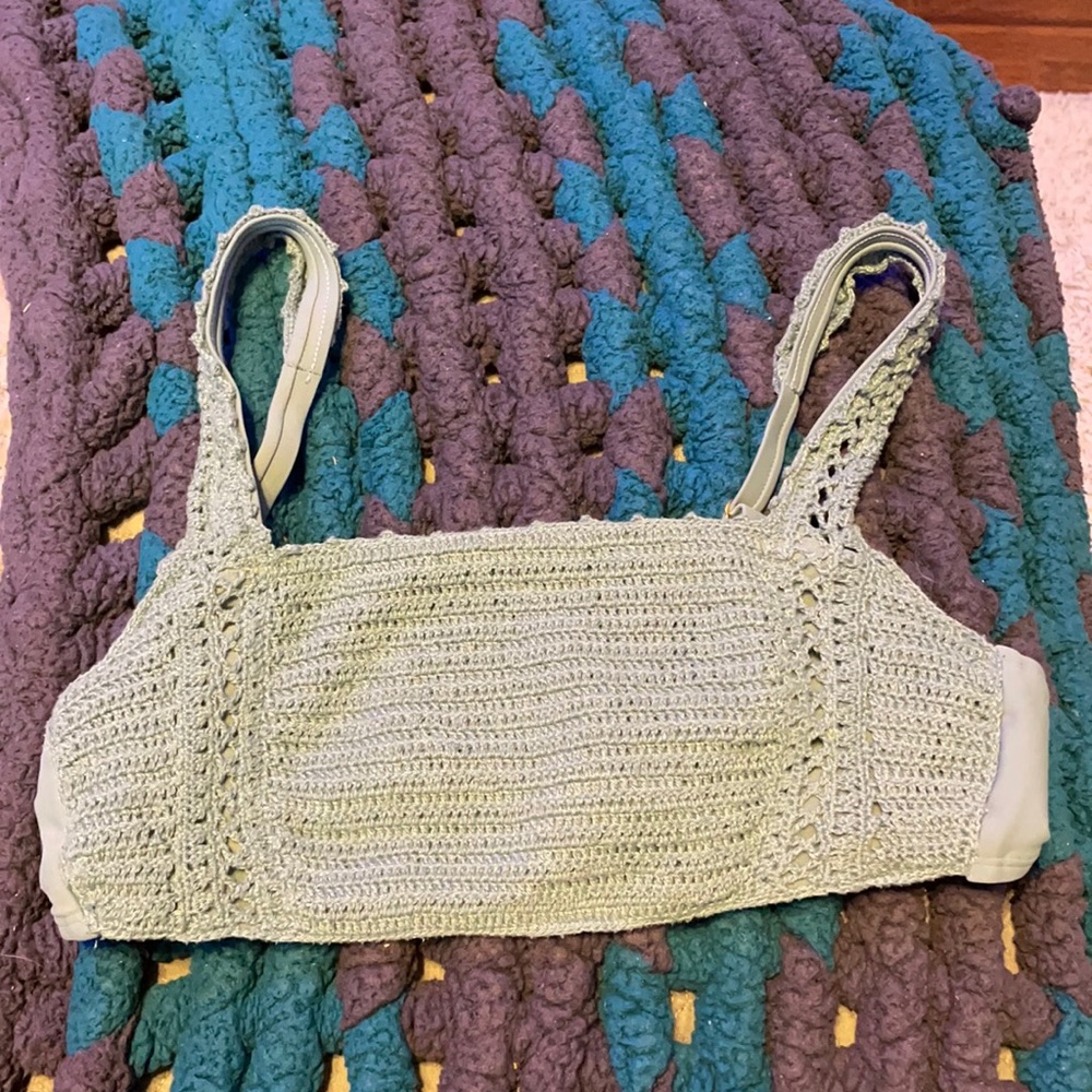 Sage Green crocheted bikini top target size M